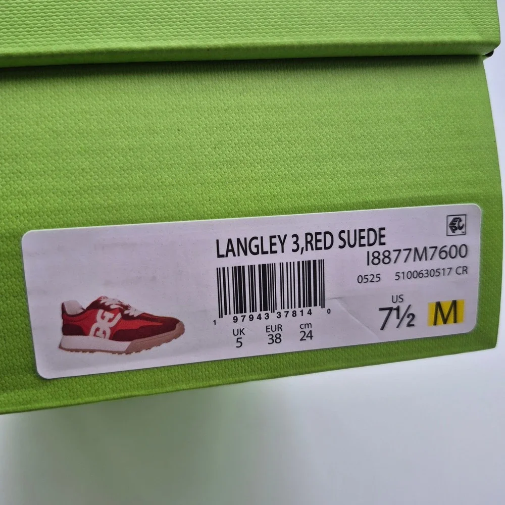 Sam Edelman Langley 3 Red Suede Sneakers Women's Size 7.5 Shoes